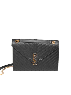 Saint Laurent Black Matelasse Leather Large Cassandre Flap Bag