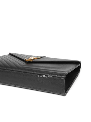 Saint Laurent Black Matelasse Leather Large Cassandre Flap Bag