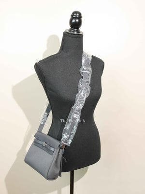 Hermes Ardoise Military Toile/Vache Hunter Leather Herbag Zip 20 PHW