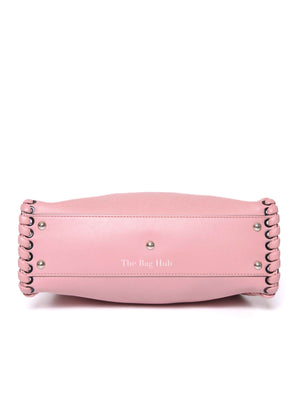Fendi Pink Leather Whipstitched Peekaboo Medium Top Handle Bag