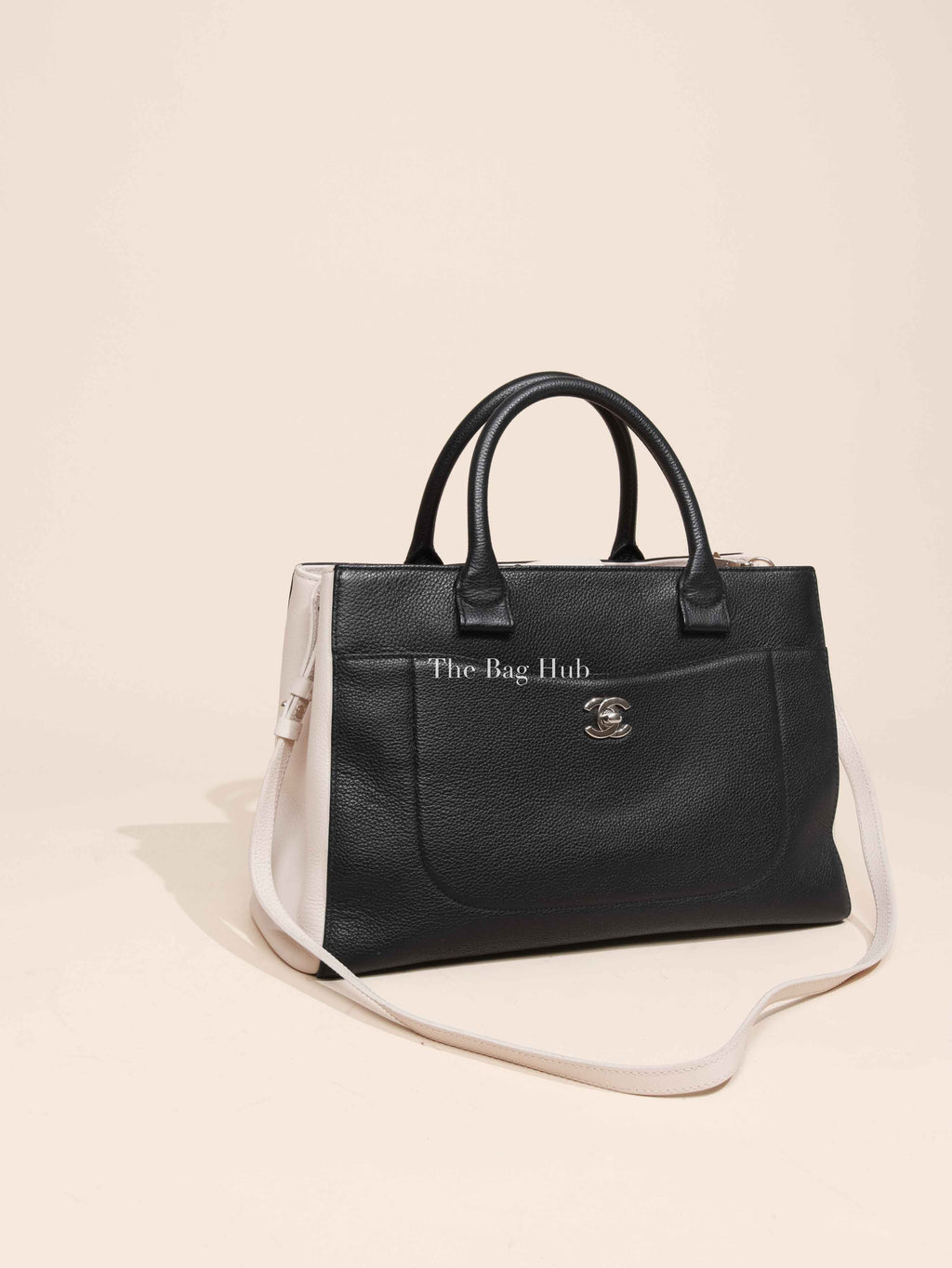 Chanel Two Tone Leather Large Neo Executive Shopper Small Tote GHW