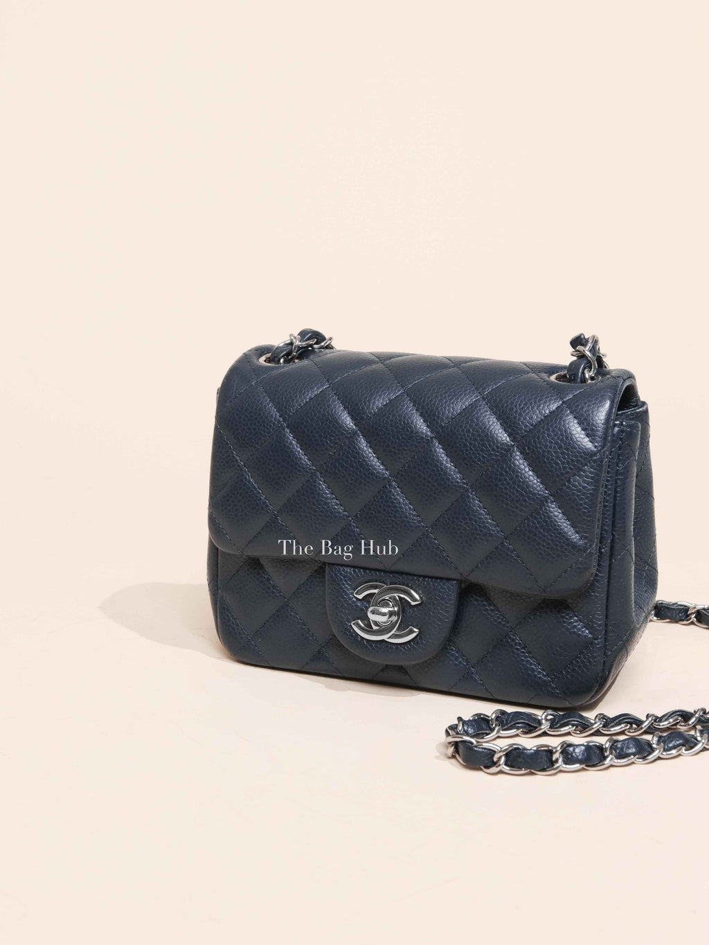 Chanel Navy Blue Caviar Mini Square Flap Bag