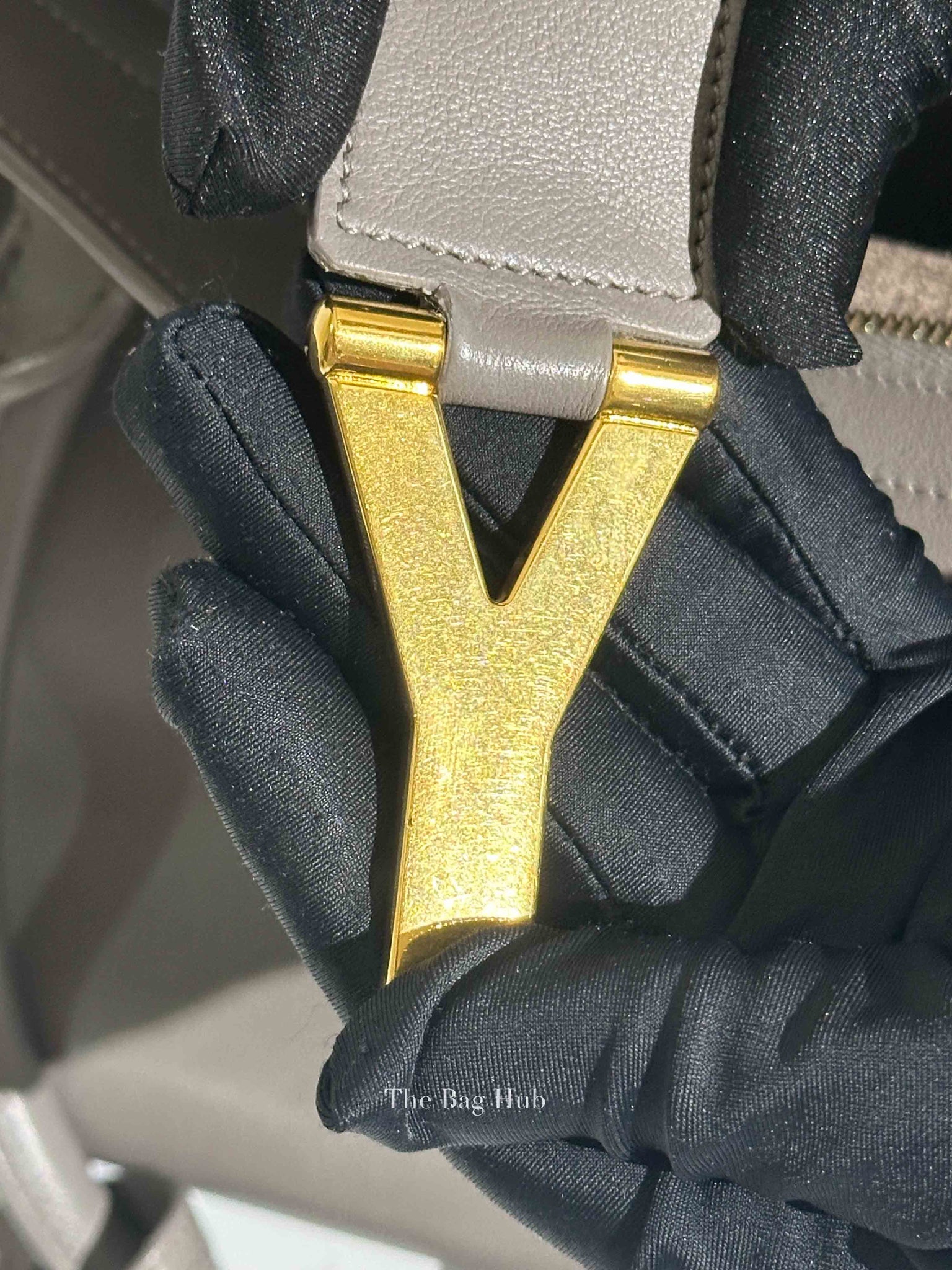 Saint Laurent Gray Leather Medium Y Chyc Cabas Bag