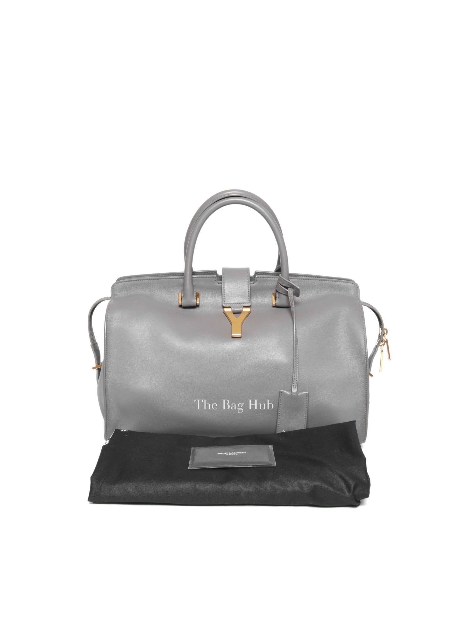 Saint Laurent Gray Leather Medium Y Chyc Cabas Bag