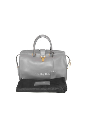 Saint Laurent Gray Leather Medium Y Chyc Cabas Bag