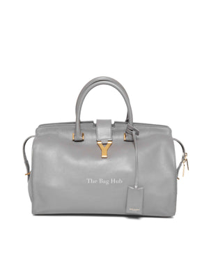 Saint Laurent Gray Leather Medium Y Chyc Cabas Bag