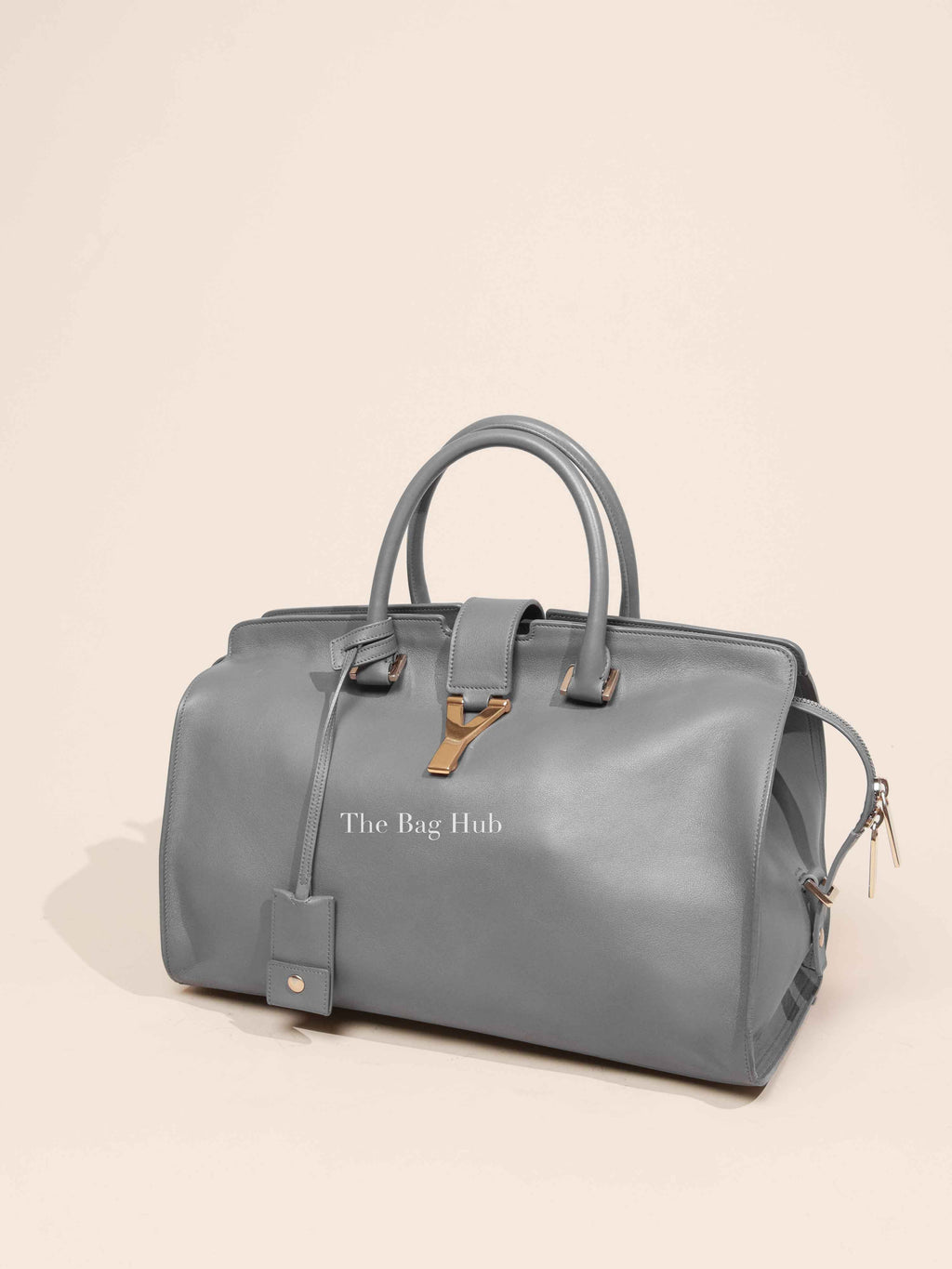 Saint Laurent Gray Leather Medium Y Chyc Cabas Bag