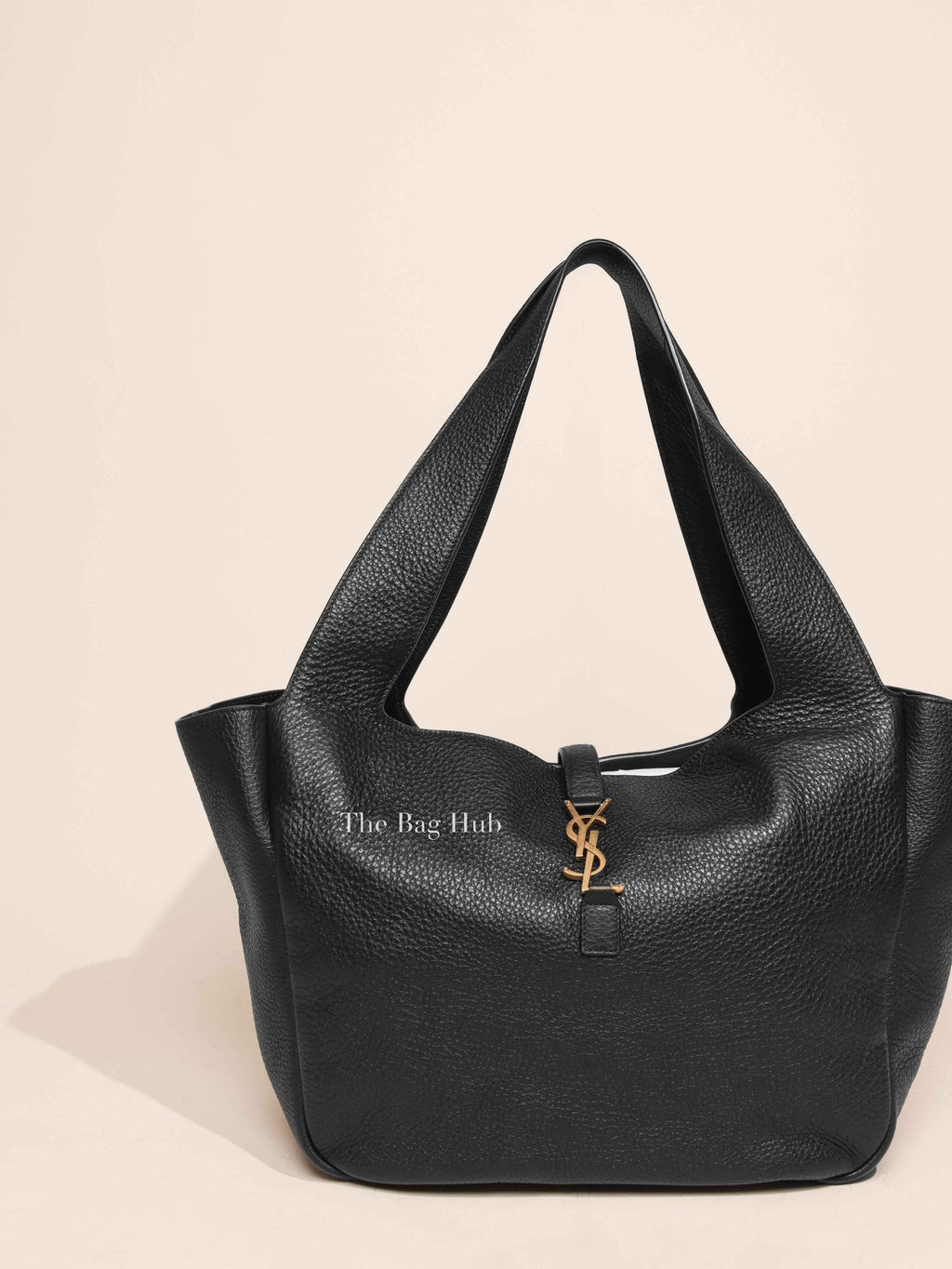 Saint Laurent Black Grained Leather Le 5 à 7 Bea Shoulder Bag