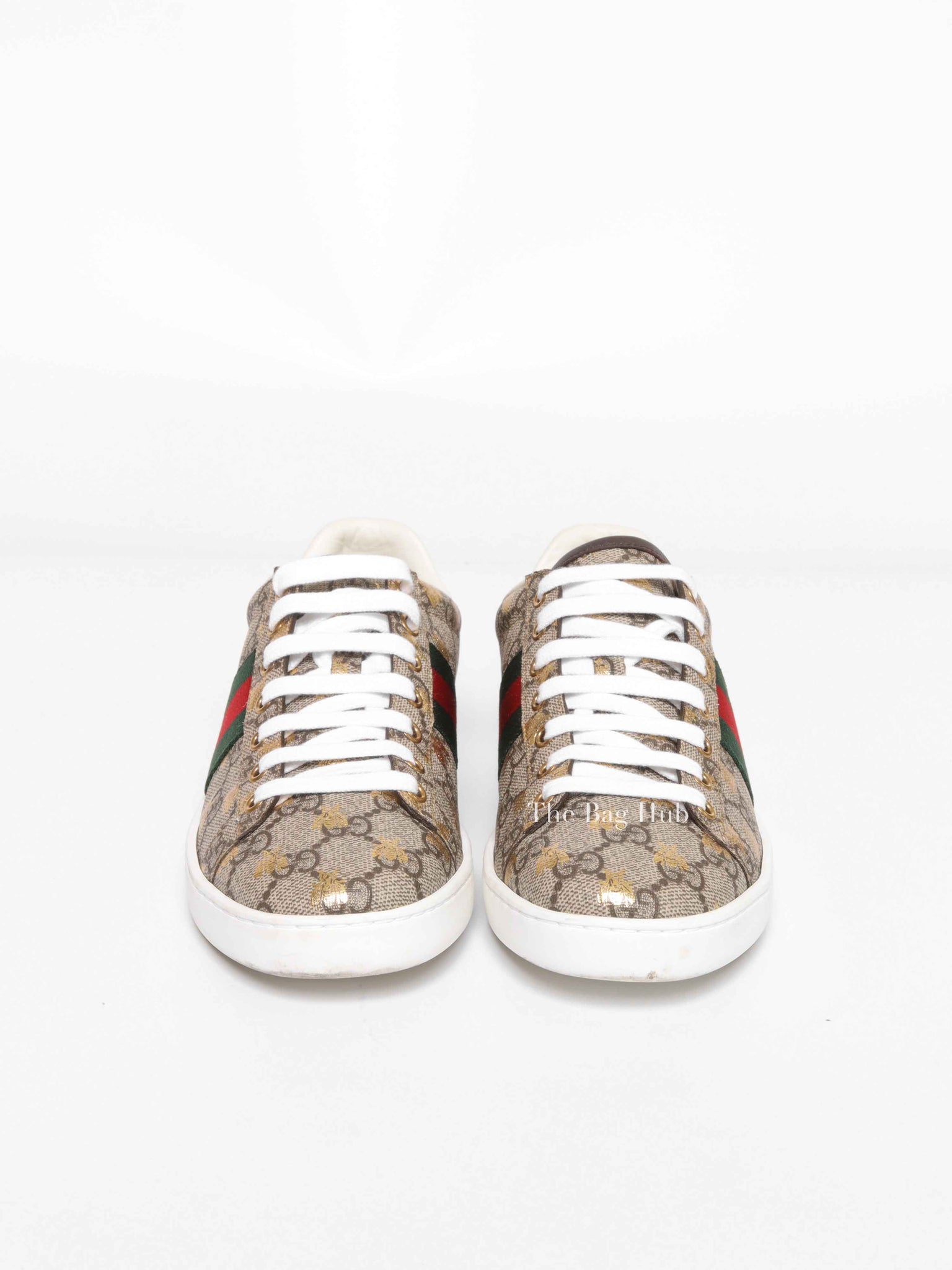 Gucci GG Supreme Monogram Bees Ace Web Sneakers Size 37.5