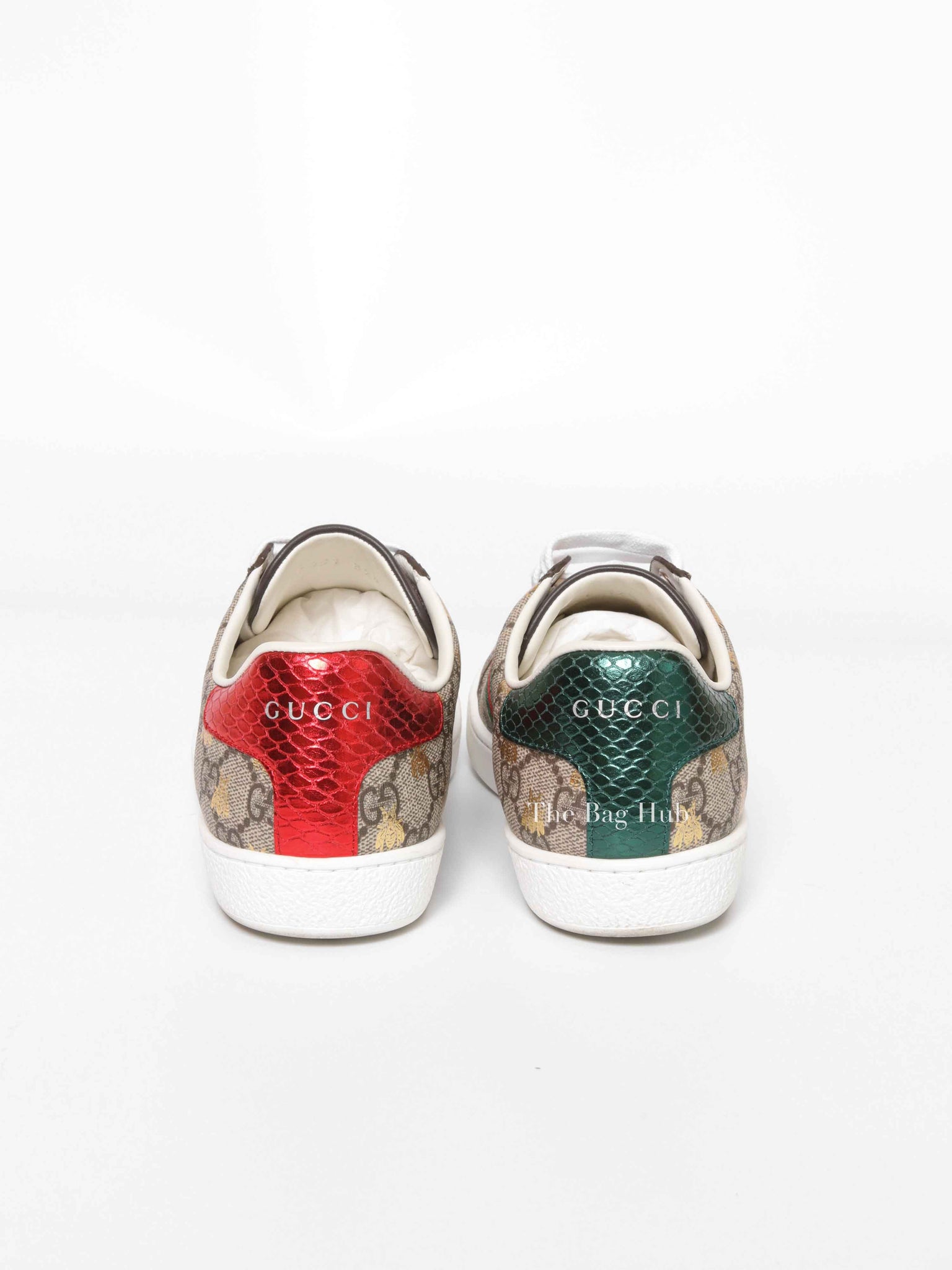 Gucci GG Supreme Monogram Bees Ace Web Sneakers Size 37.5