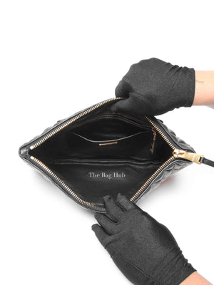 Miu Miu Black/White/Orange Leather Clutch Bag