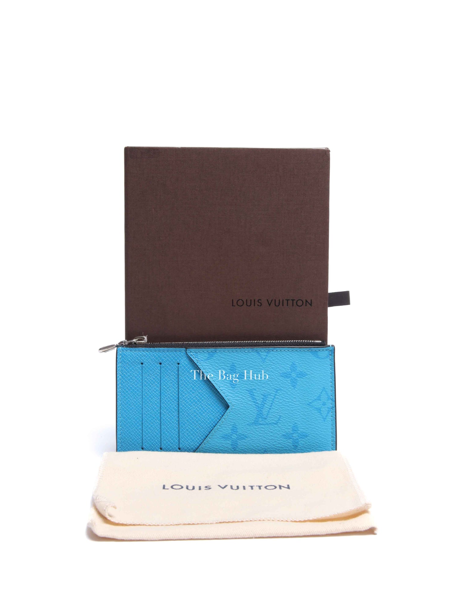 Louis Vuitton Blue Lagoon Taigarama Leather Coin Card Holder
