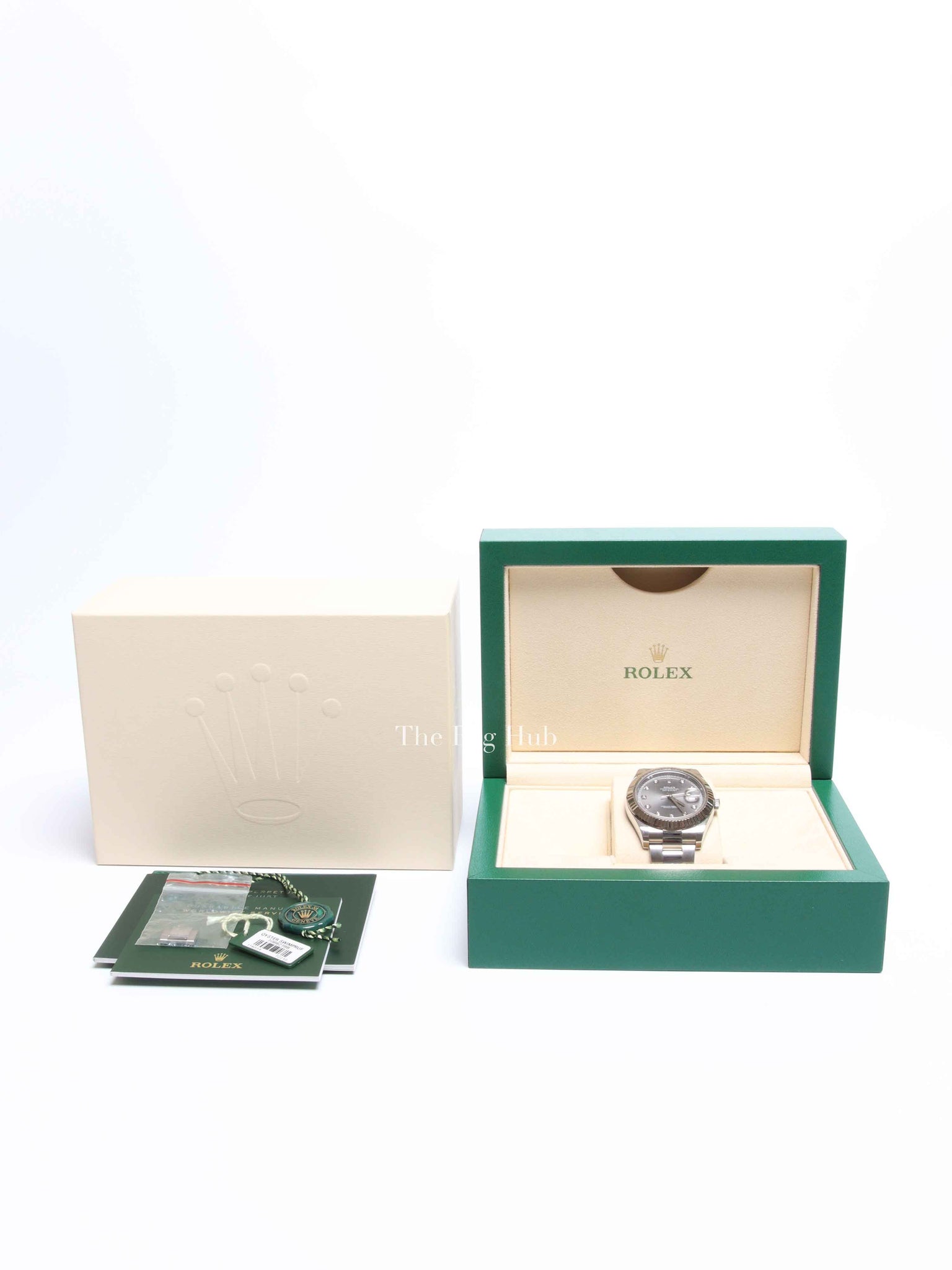 Rolex Stainless Steel Rhodium Dial Diamond Hour Marker Datejust II 41mm Watch
