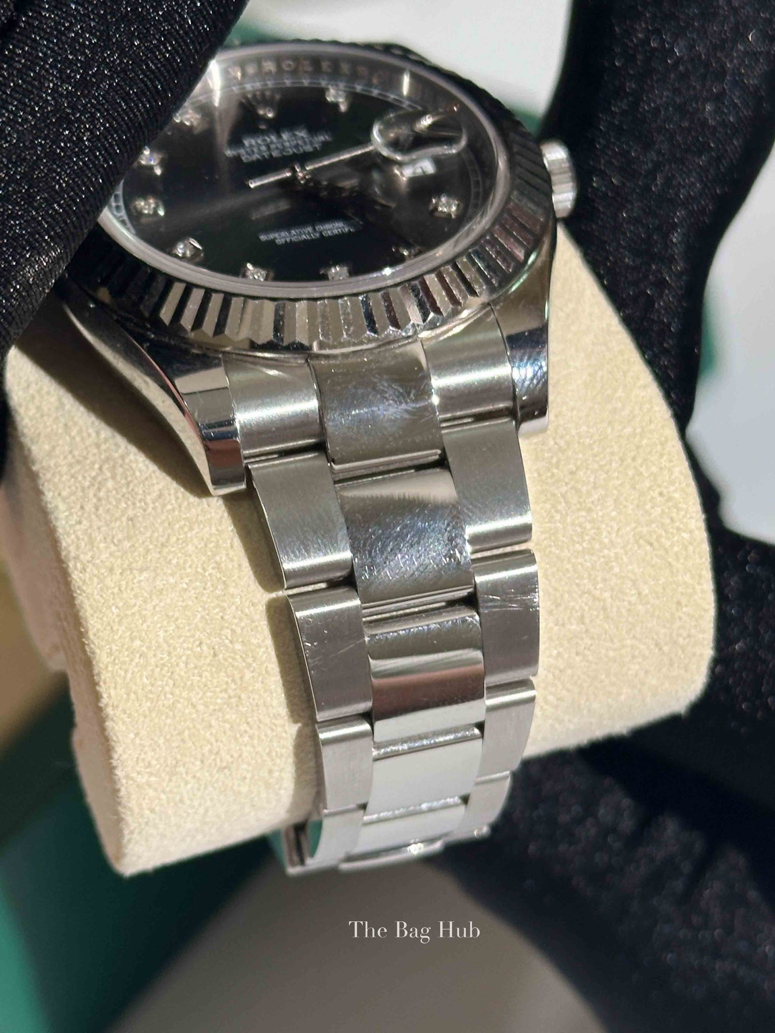 Rolex Stainless Steel Rhodium Dial Diamond Hour Marker Datejust II 41mm Watch