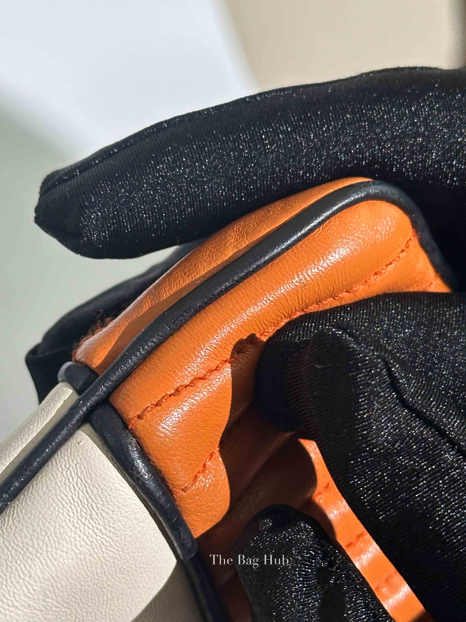 Miu Miu Black/White/Orange Leather Clutch Bag
