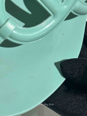 Hermes Vert Embrun Egerie Rubber Sandals Size 37