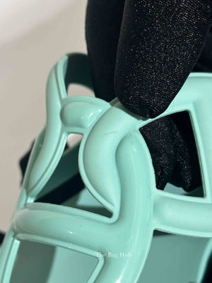 Hermes Vert Embrun Egerie Rubber Sandals Size 37