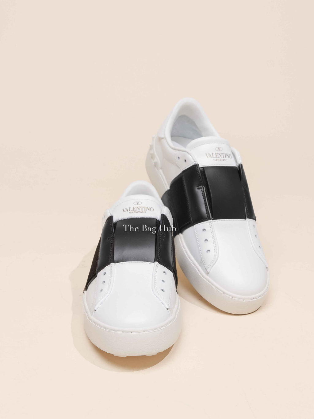 Valentino White/Black Open Low Top Sneakers Size 35.5