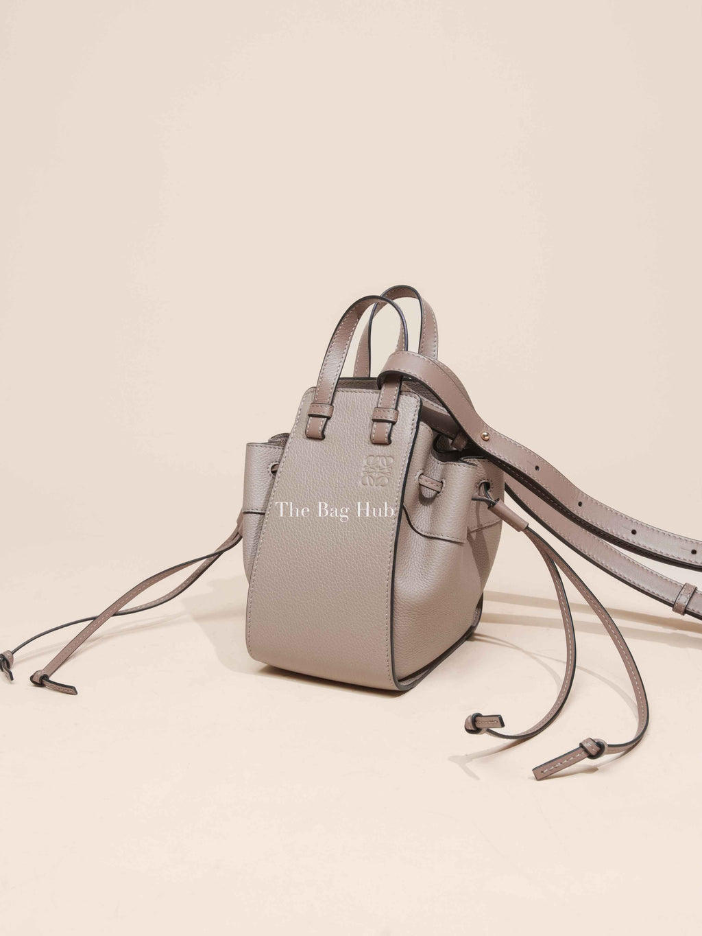 Loewe Sand Grained Leather Mini Hammock Drawstring Bag