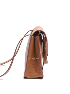 Hermes Gold Taurillon Clemence Halzan 25 Shoulder Bag