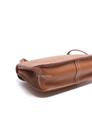 Hermes Gold Taurillon Clemence Halzan 25 Shoulder Bag