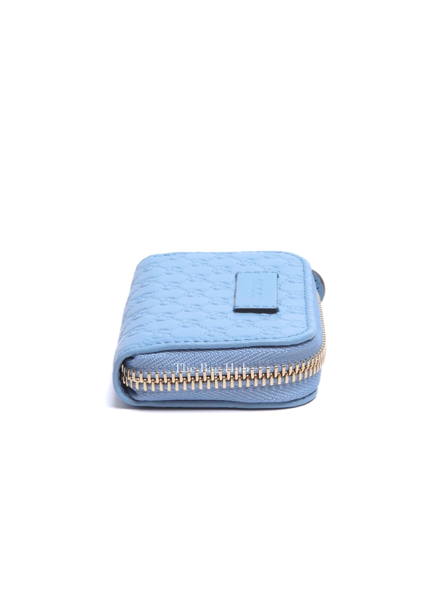 Gucci Light Blue Leather Microguccissima Coin Case