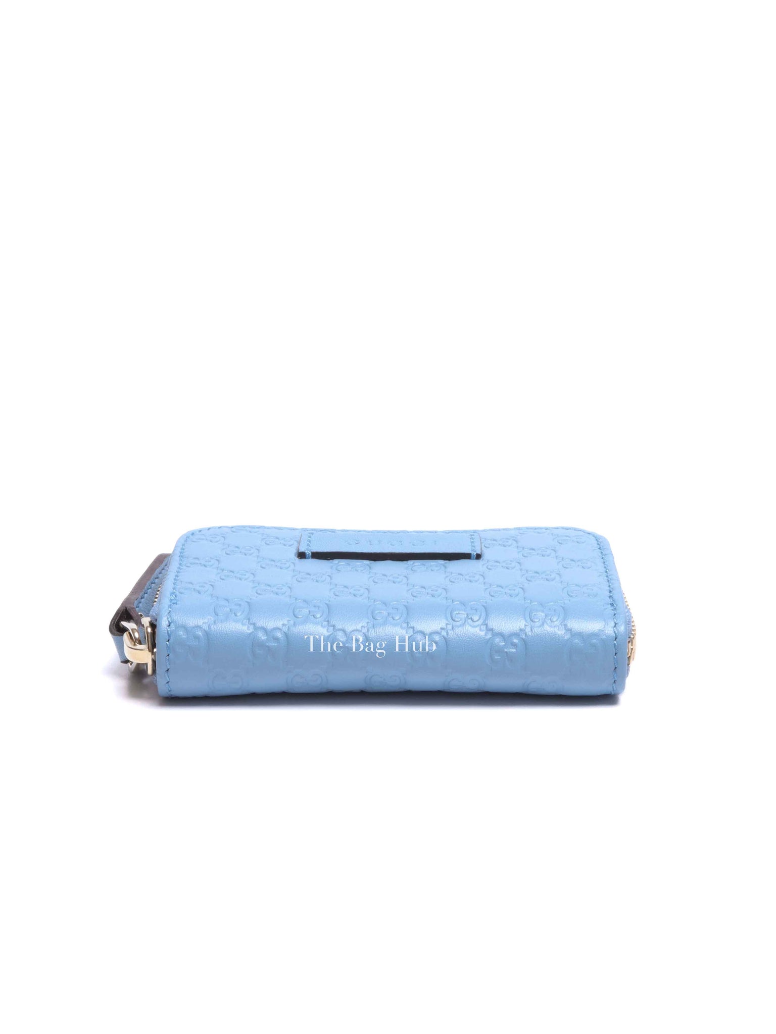 Gucci Light Blue Leather Microguccissima Coin Case