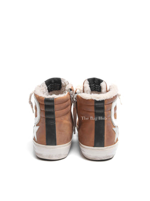 Golden Goose Brown Leather Limited Edition Slide Sneakers Women's Size 38