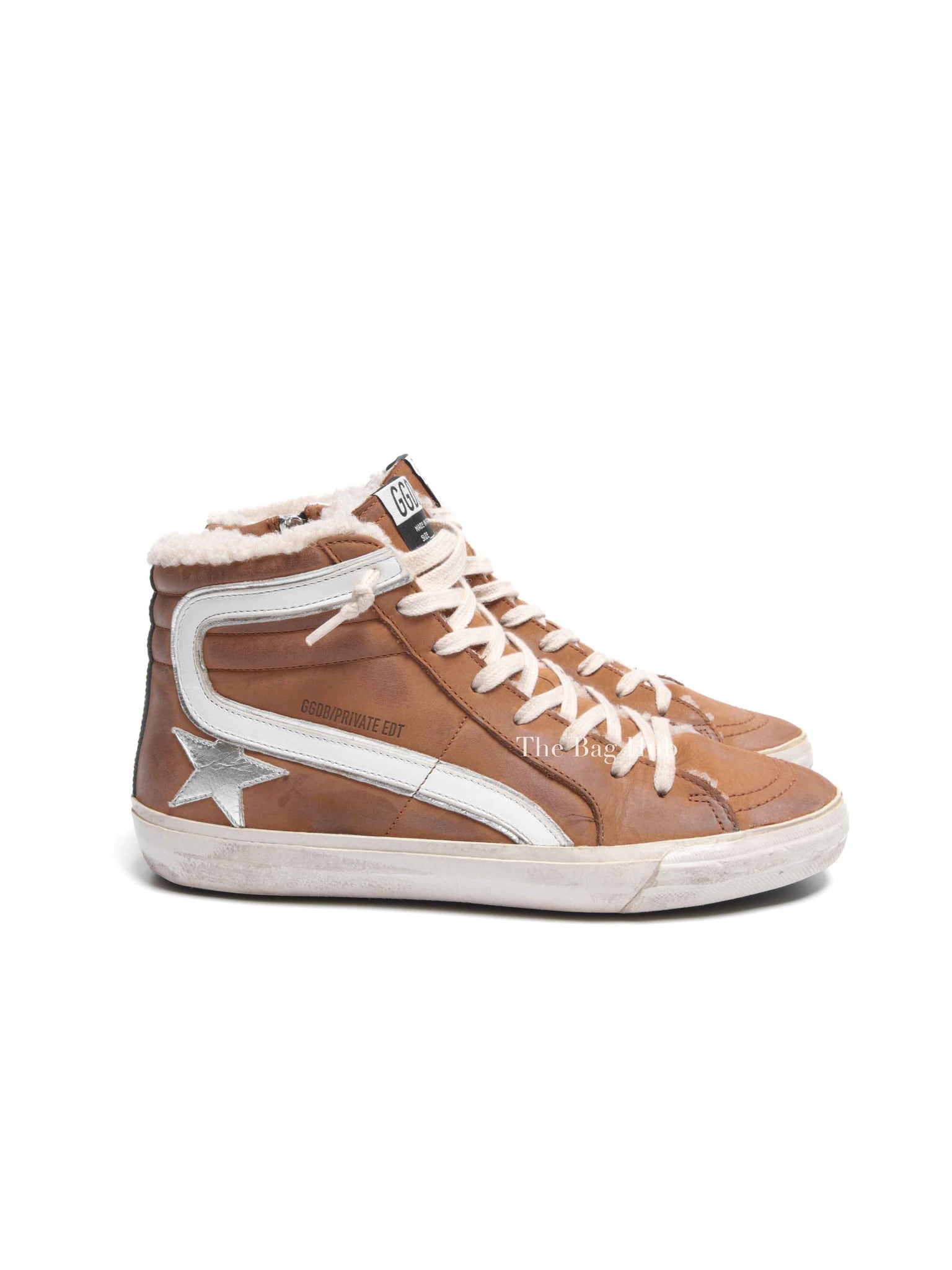 Golden Goose Brown Leather Limited Edition Slide Sneakers Women's Size 38