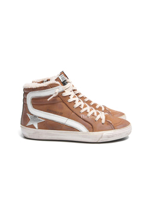 Golden Goose Brown Leather Limited Edition Slide Sneakers Women's Size 38