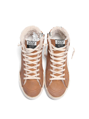 Golden Goose Brown Leather Limited Edition Slide Sneakers Women's Size 38