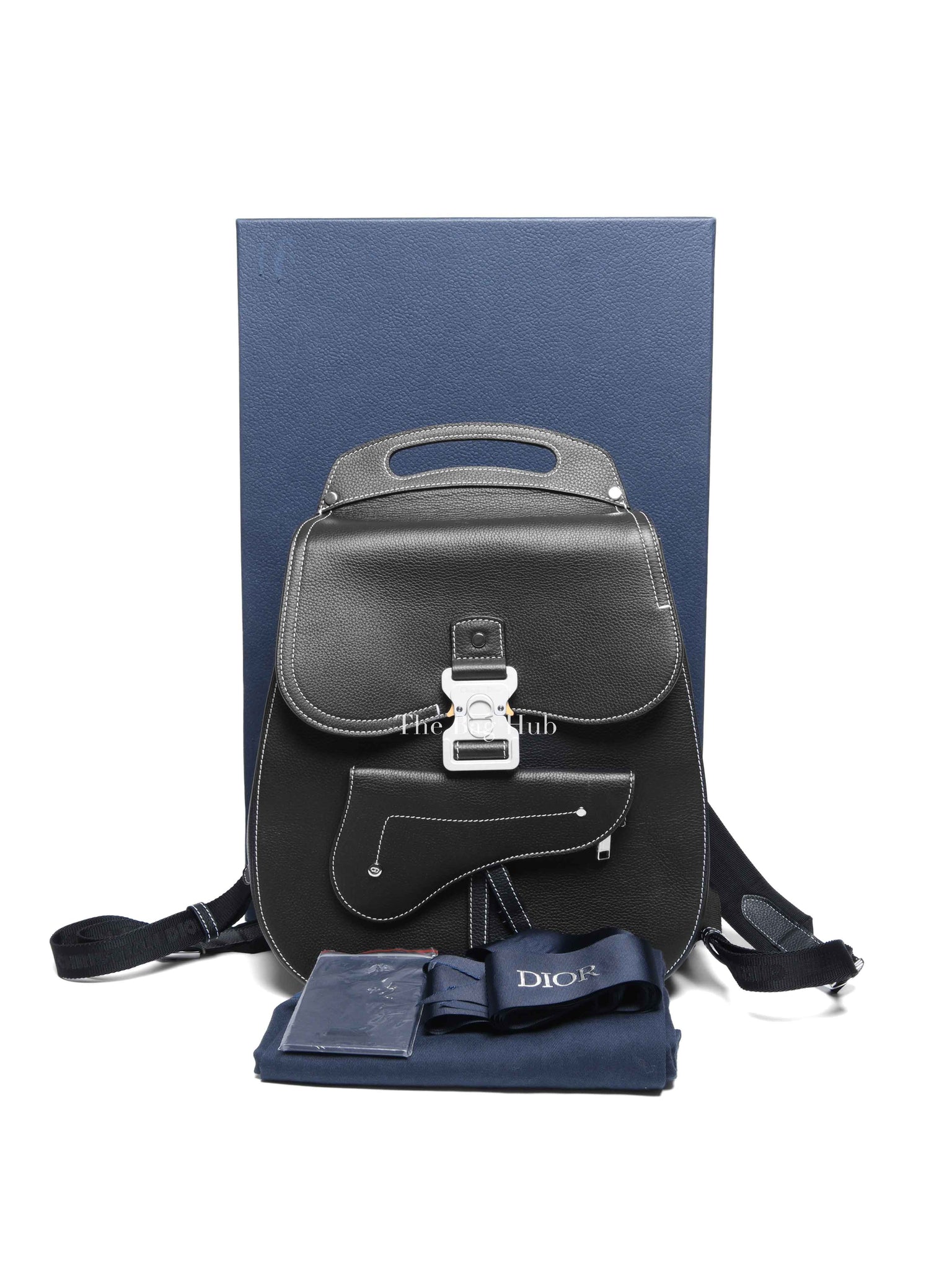 Dior Black Grained Calfskin Gallop Backpack