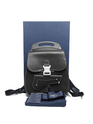 Dior Black Grained Calfskin Gallop Backpack