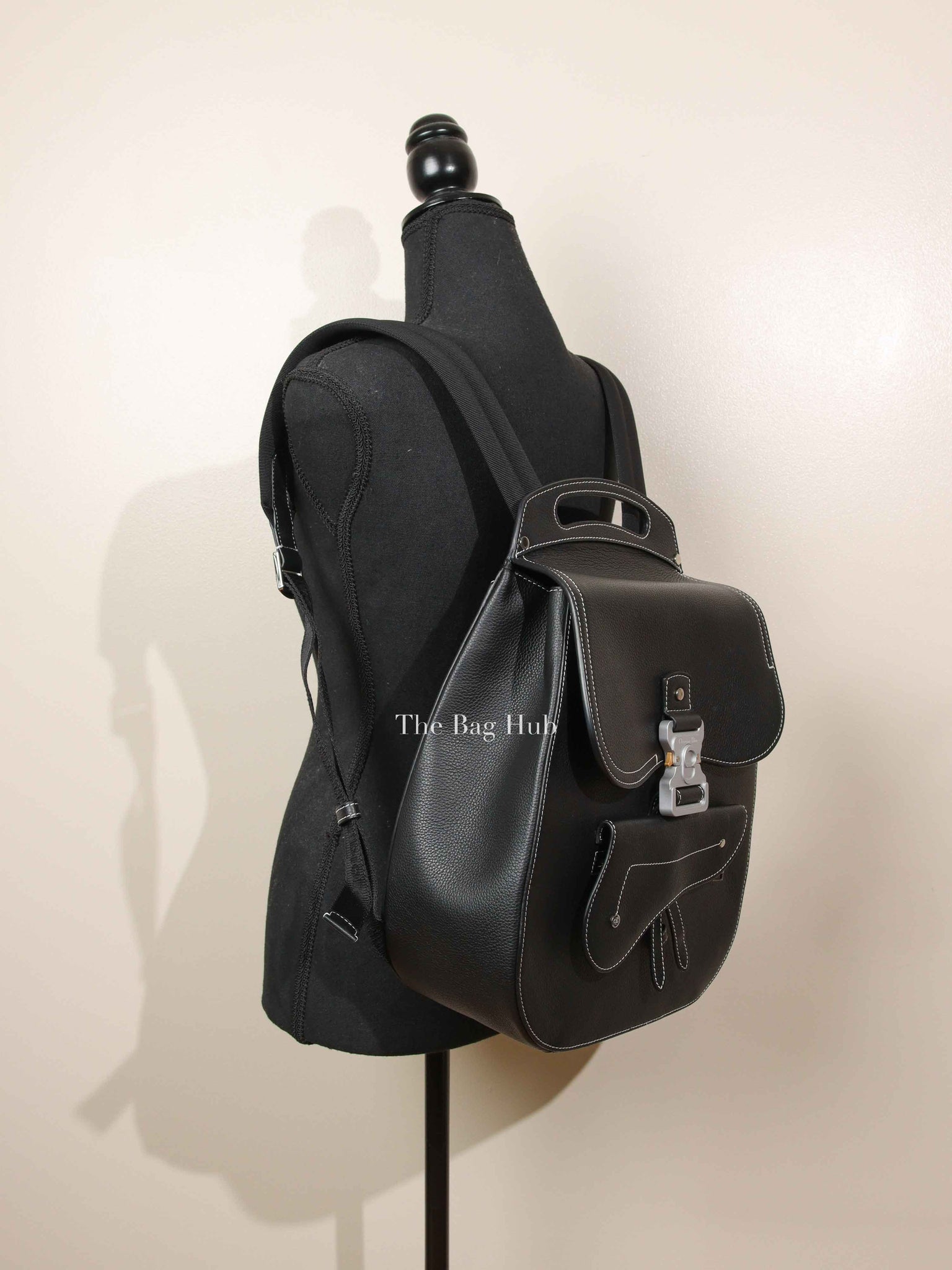 Dior Black Grained Calfskin Gallop Backpack