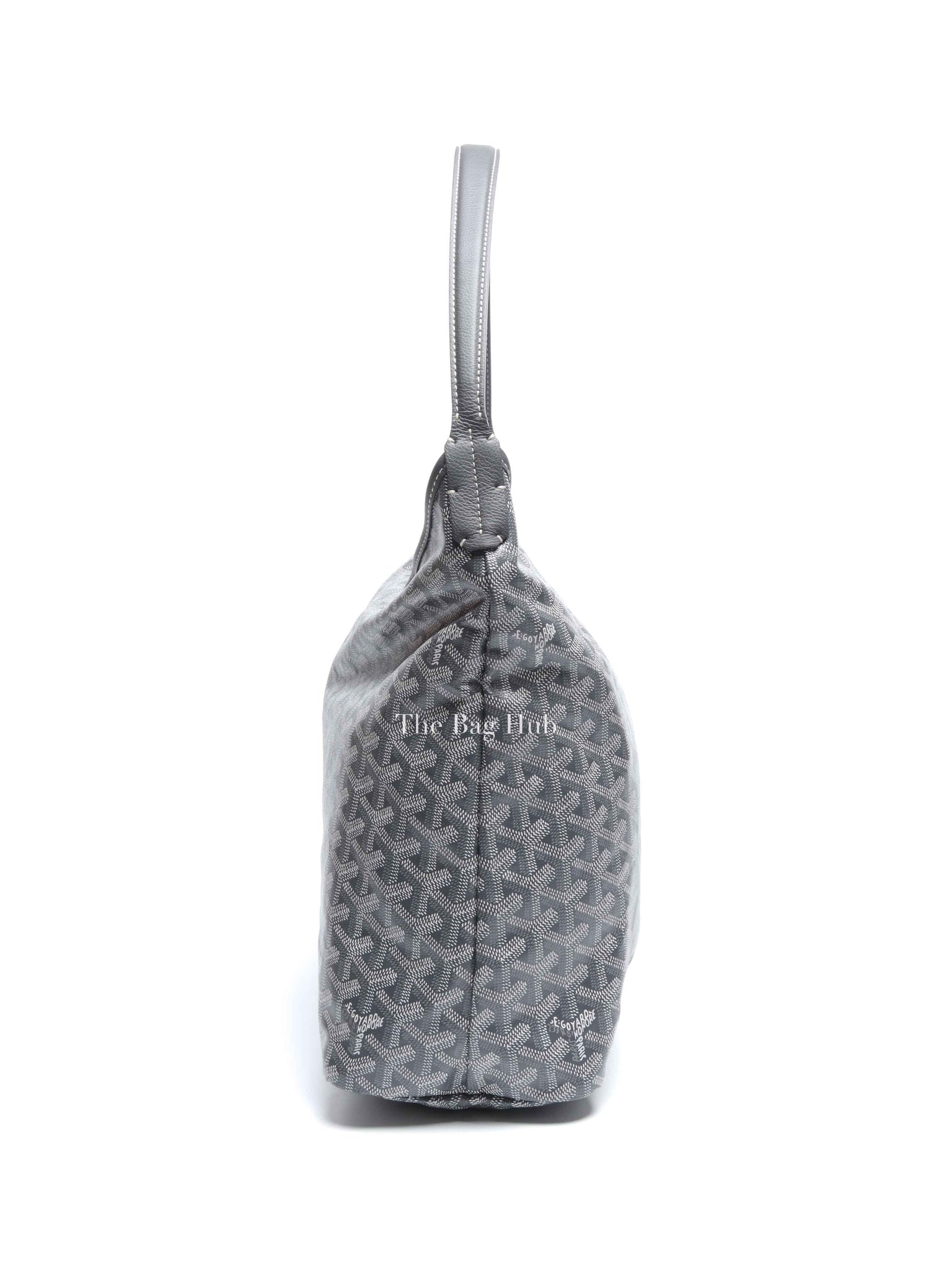 Goyard Gray Canvas Leather Goyardine Boheme Hobo Bag