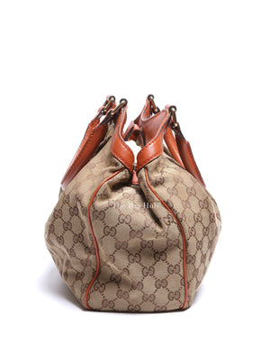 Gucci Beige/Brown GG Canvas and Leather Medium Sukey Tote Bag