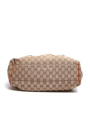 Gucci Beige/Brown GG Canvas and Leather Medium Sukey Tote Bag