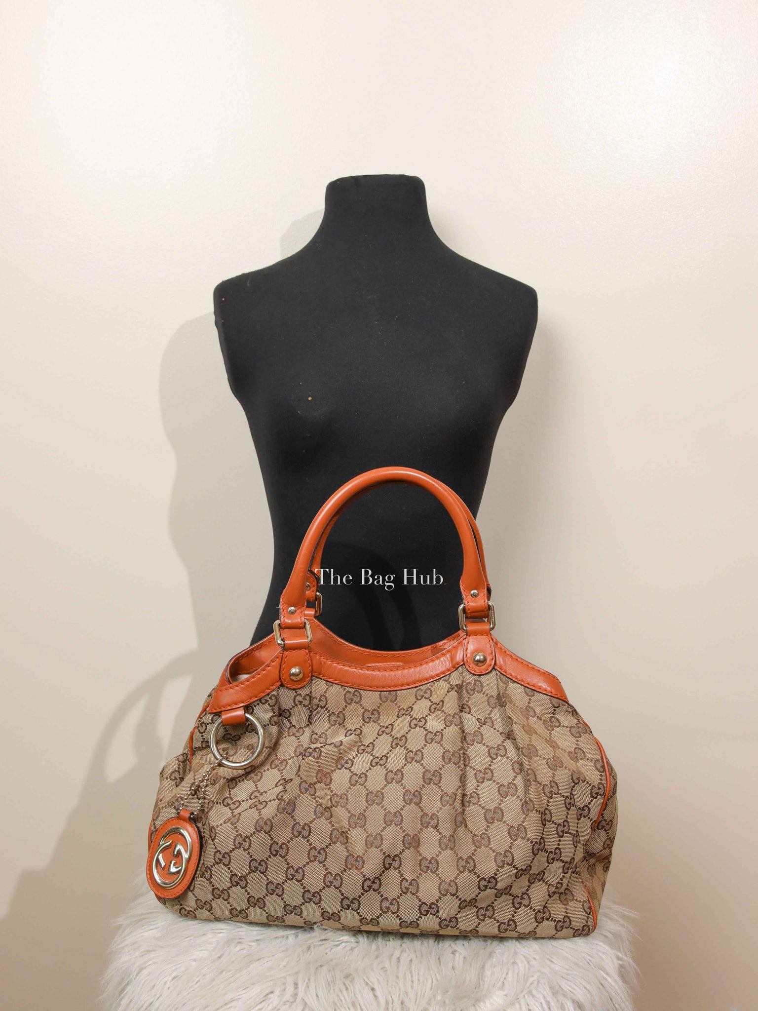 Gucci Beige/Brown GG Canvas and Leather Medium Sukey Tote Bag