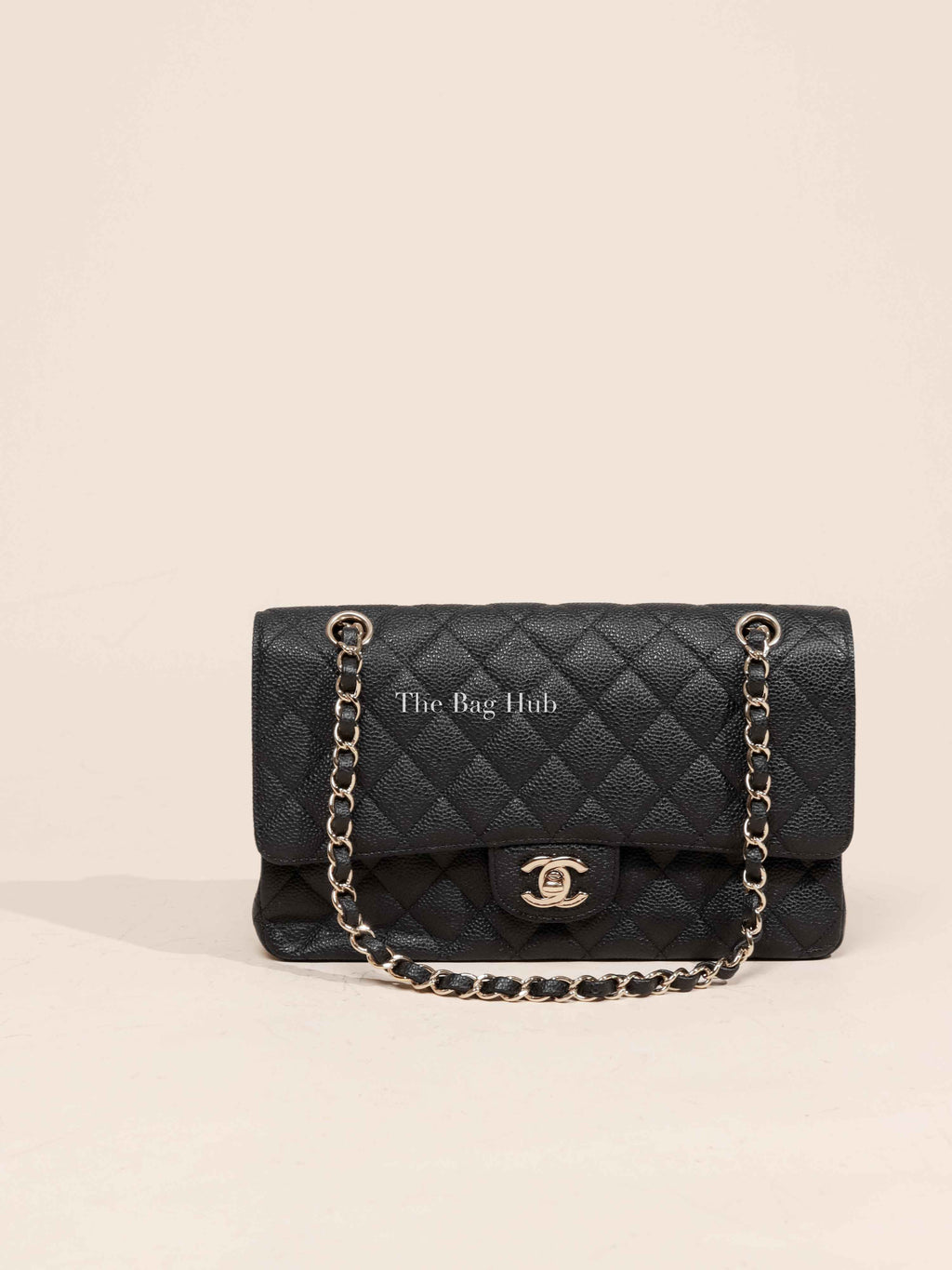 Chanel Black Quilted Caviar Medium Classic Double Flap Bag GHW