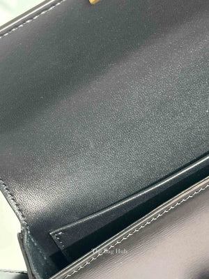 Celine Black Shiny Calfskin Claude Shoulder Bag