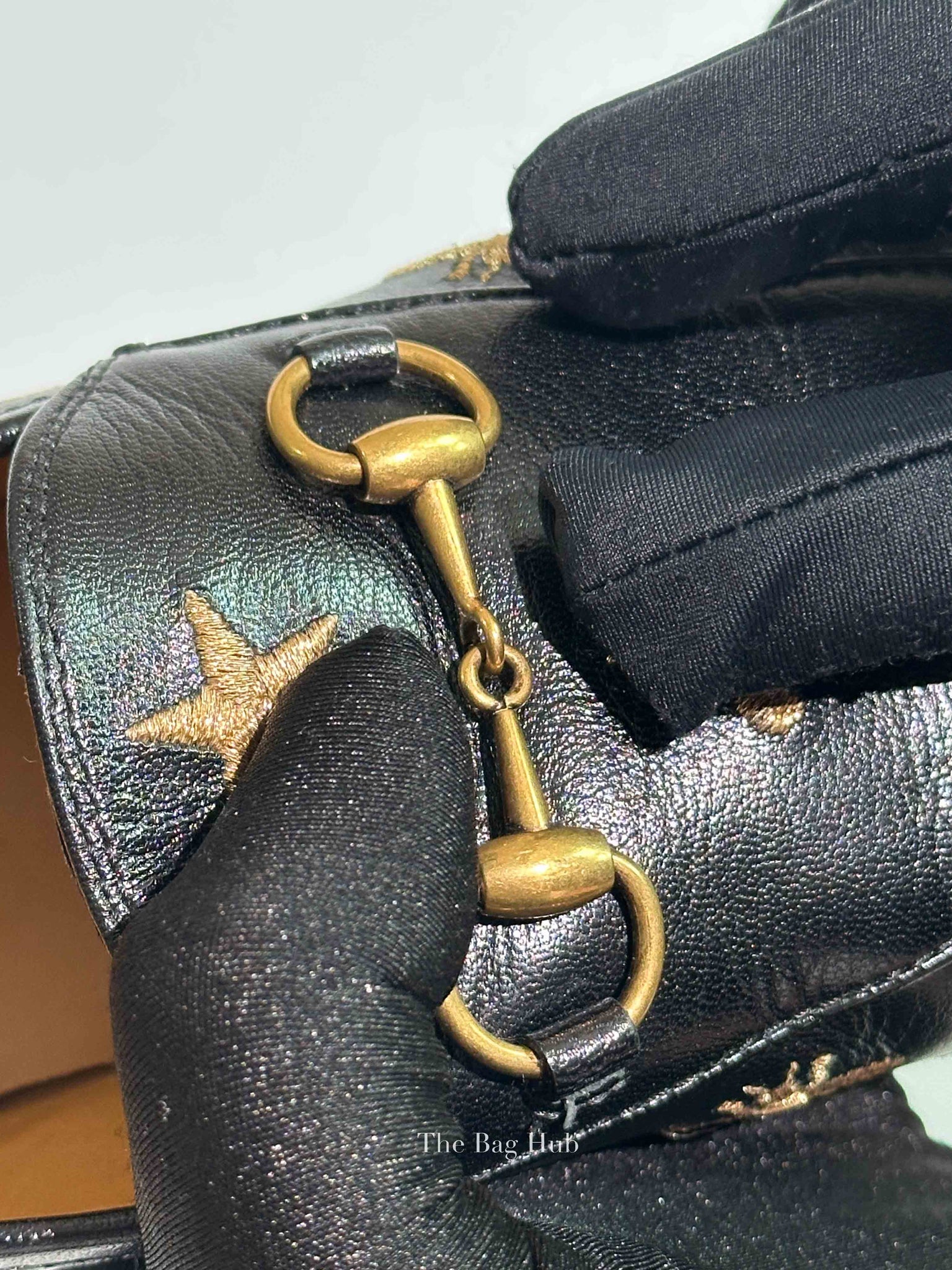 Gucci Black Leather Bee Jordaan Loafers Size 36