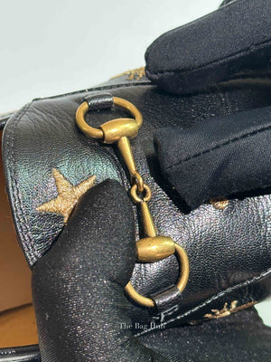 Gucci Black Leather Bee Jordaan Loafers Size 36