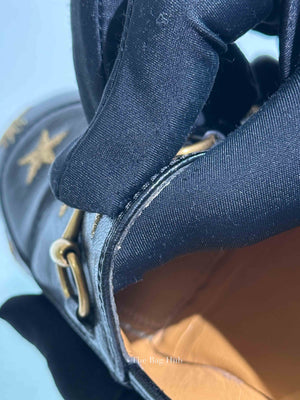 Gucci Black Leather Bee Jordaan Loafers Size 36