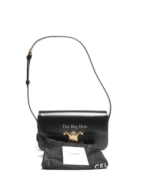 Celine Black Shiny Calfskin Claude Shoulder Bag