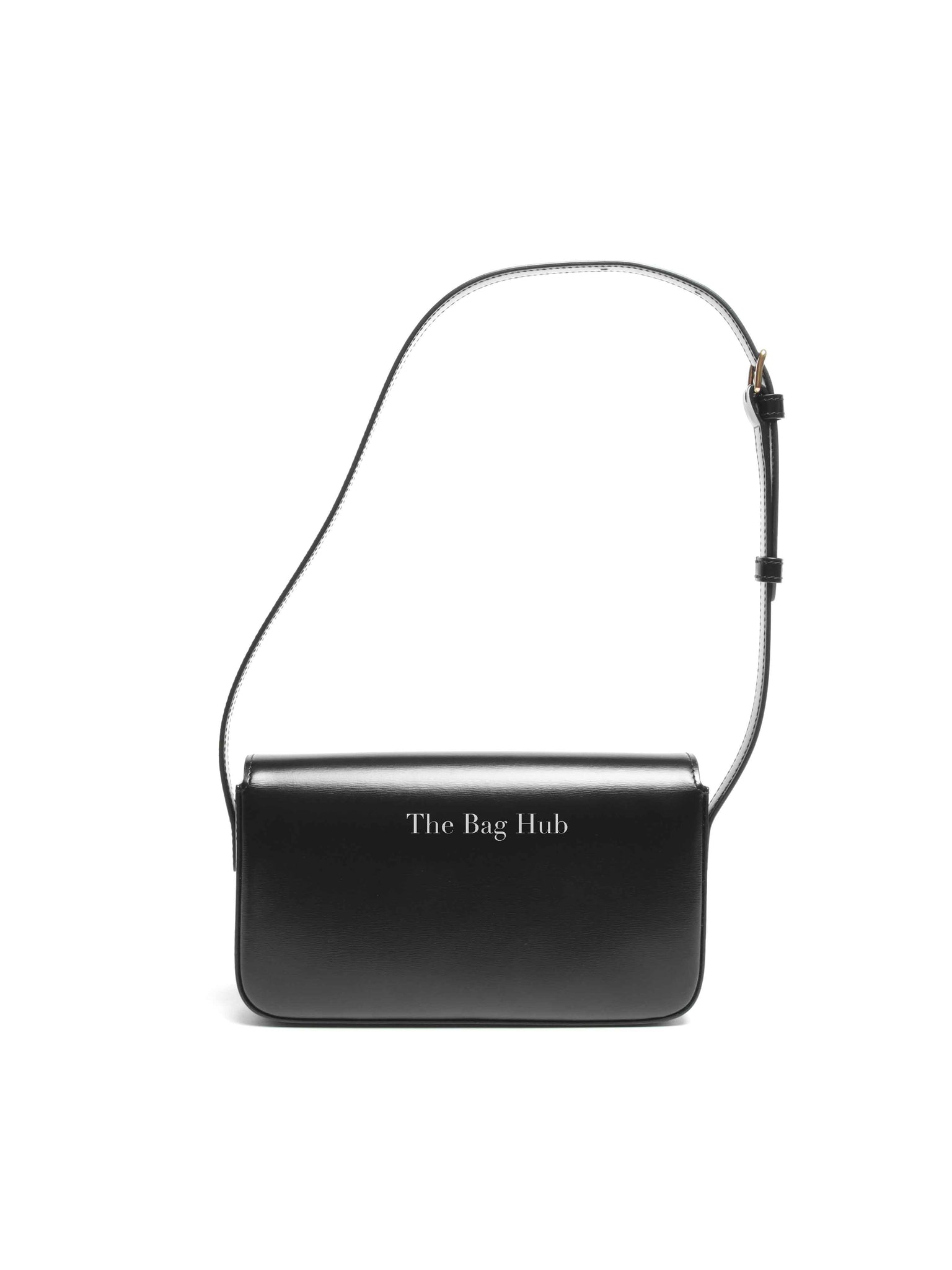 Celine Black Shiny Calfskin Claude Shoulder Bag