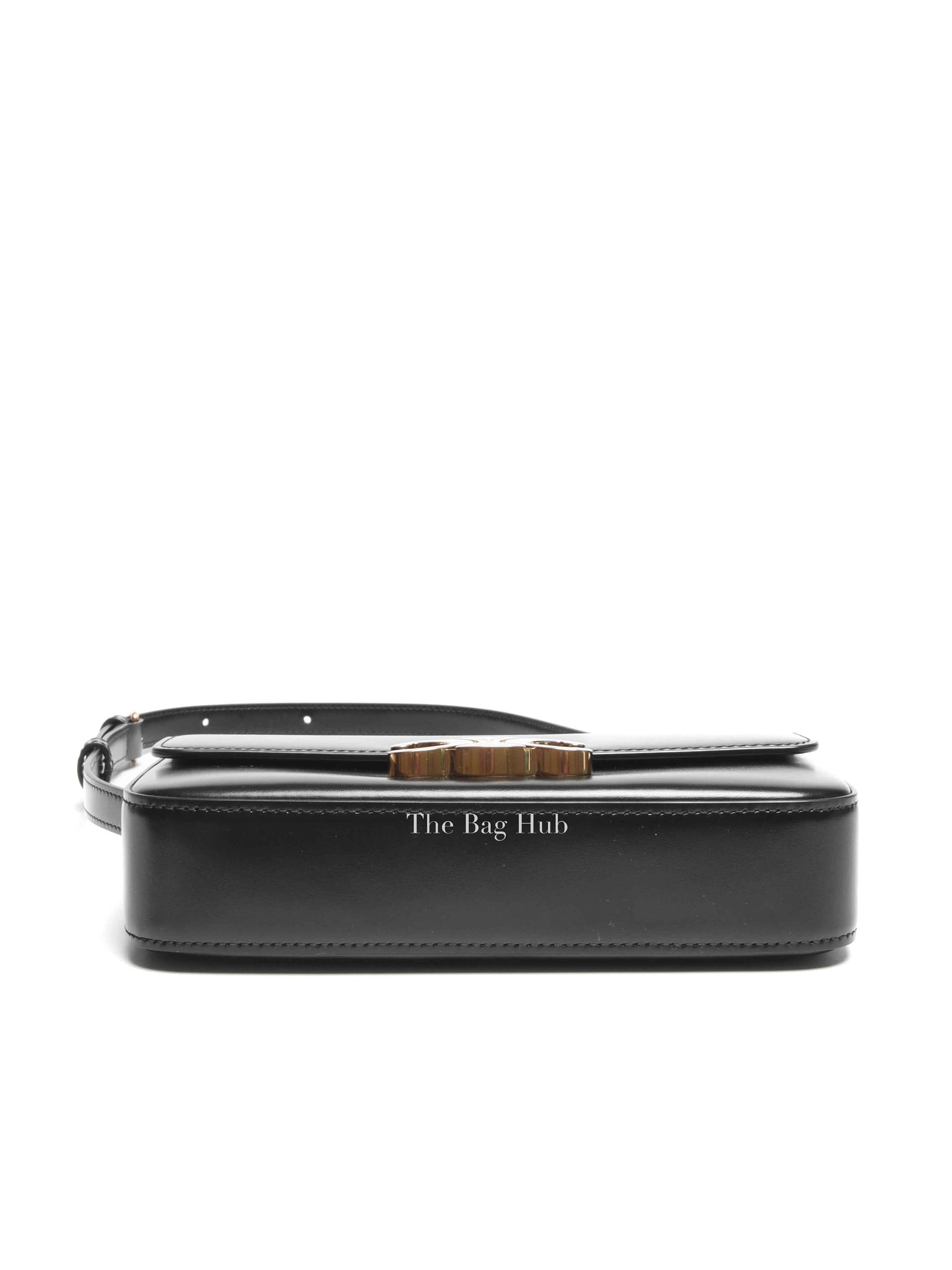 Celine Black Shiny Calfskin Claude Shoulder Bag