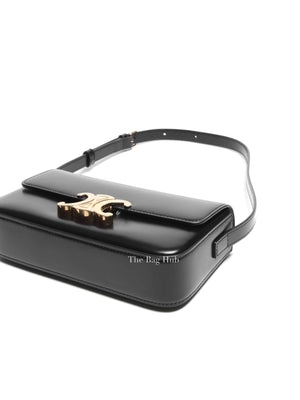 Celine Black Shiny Calfskin Claude Shoulder Bag