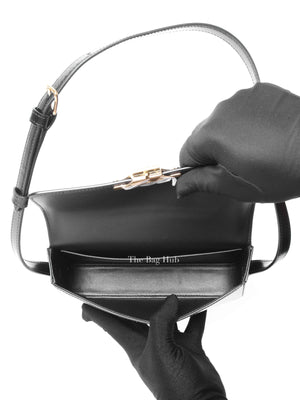 Celine Black Shiny Calfskin Claude Shoulder Bag