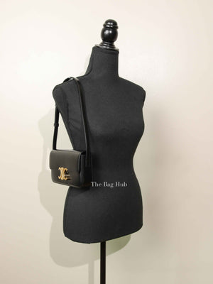 Celine Black Shiny Calfskin Claude Shoulder Bag