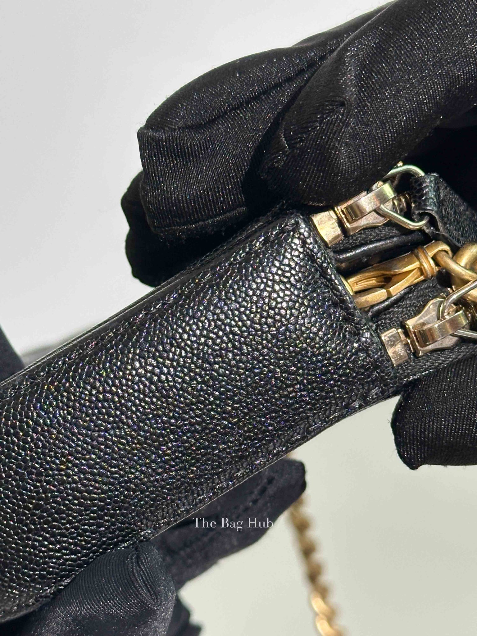 Chanel Black Quilted Leather Boy Chain Clutch Bag GHW